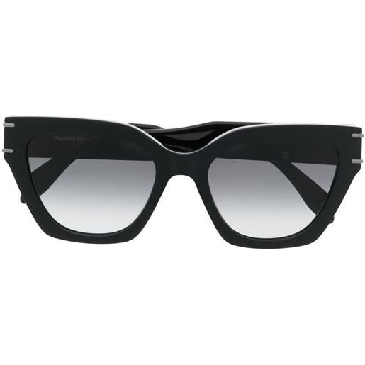 Alexander McQueen Eyewear occhiali da sole squadrati con logo - nero