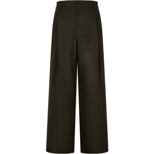 TOMBOY pantaloni con pieghe e bottoni - marrone