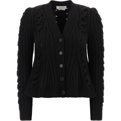 Alexander McQueen cardigan intrecciato - nero