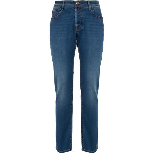 Jacob Cohen jeans 5 tasche nick slim in denim super stretch blu medio