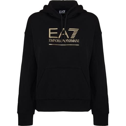 EA7 felpa con cappuccio visibility in misto cotone