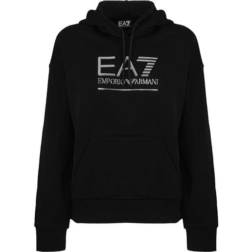 EA7 felpa con cappuccio visibility in misto cotone