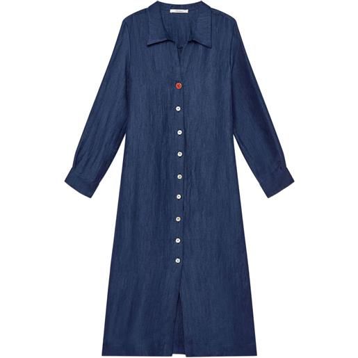 MALIPARMI abito midi a portafoglio con bottoni - blu