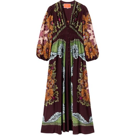 La DoubleJ abito lungo camerino a fiori - rosso