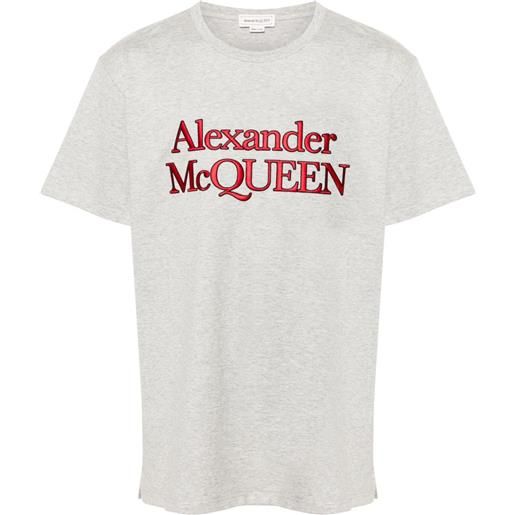 Alexander McQueen t-shirt con ricamo - grigio