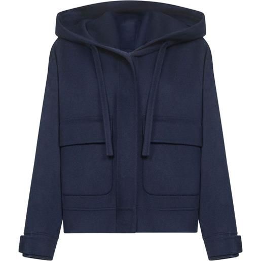 Weekend Max Mara cappotto gary con cappuccio - blu