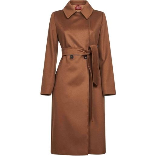 Max Mara cappotto doppiopetto bcollag con cintura - marrone