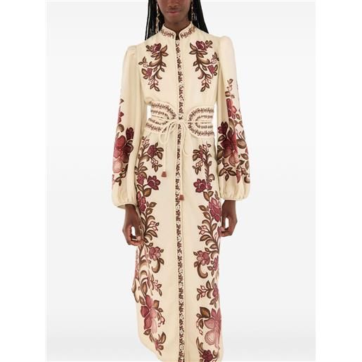 FARM Rio abito renata a fiori - toni neutri