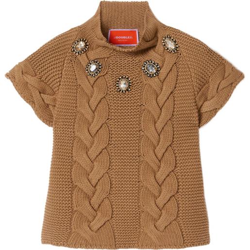 La DoubleJ maglione a maniche corte - marrone