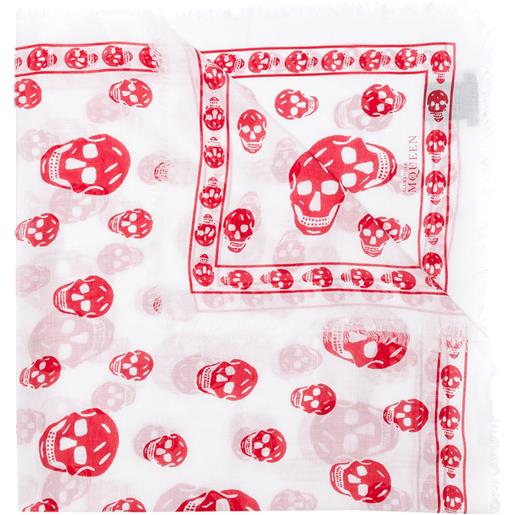 Alexander McQueen sciarpa con stampa - bianco