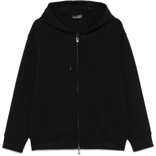 Emporio Armani felpa con cappuccio e logo - nero