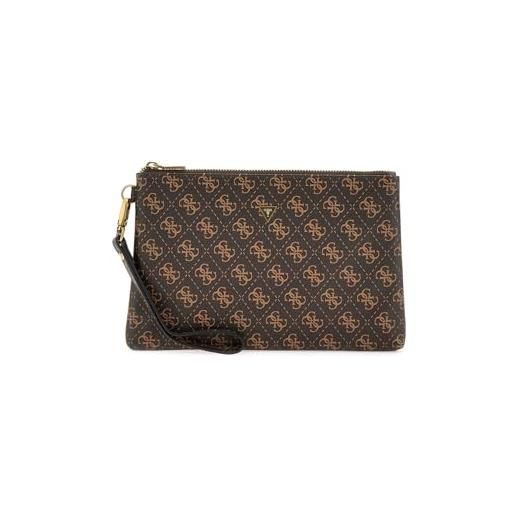 GUESS pochette medium pouch hull pmhulop5238 marrone scuro marrone