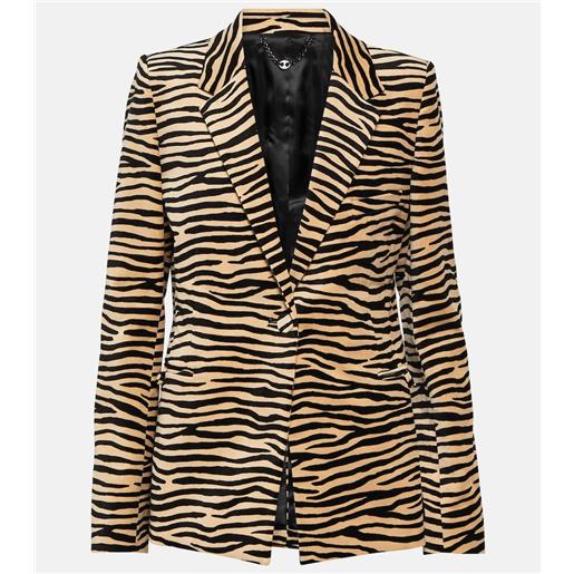 Rabanne blazer in cotone con stampa animalier