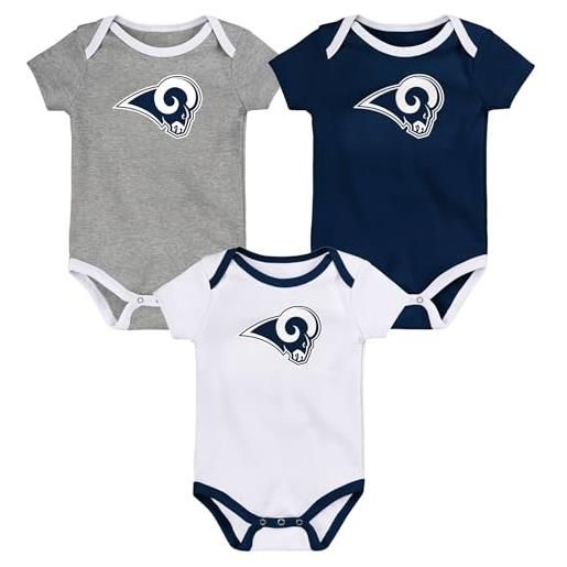 Outerstuff nfl infant 3 pack creeper set, body a maniche corte uomo, multicolore, 18 mesi