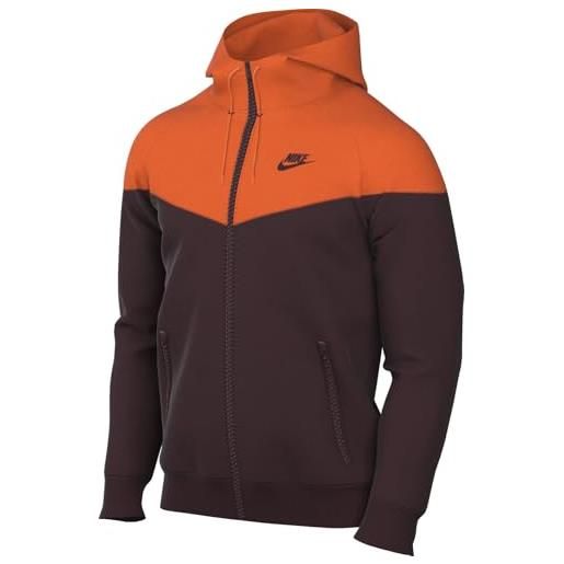 Nike giacca con cappuccio sportswear windrunner - uomo, burgundy crush/burgundy crush, da0001-652, s