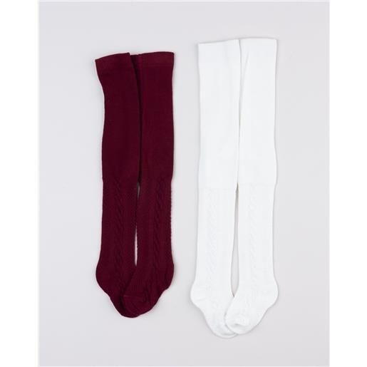 Prénatal pack 2 collant bimba bordeaux/bianco