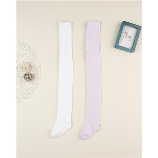 Prénatal pack 2 collant bambina panna/rosa