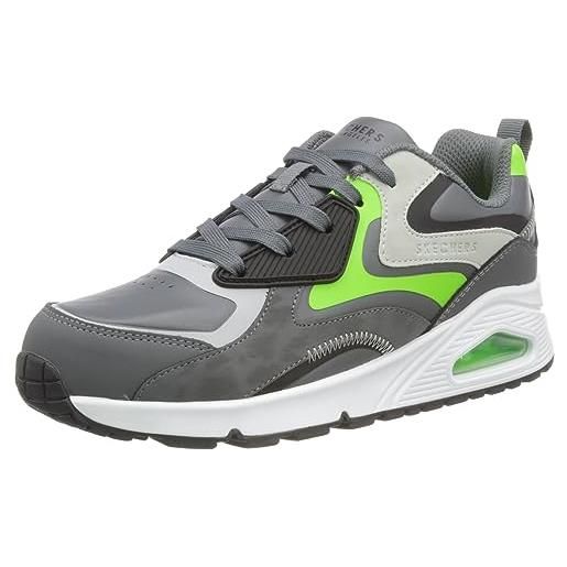 Skechers uno gen1 color surge, scarpe sportive bambini e ragazzi, black synthetic red gray trim, 33.5 eu