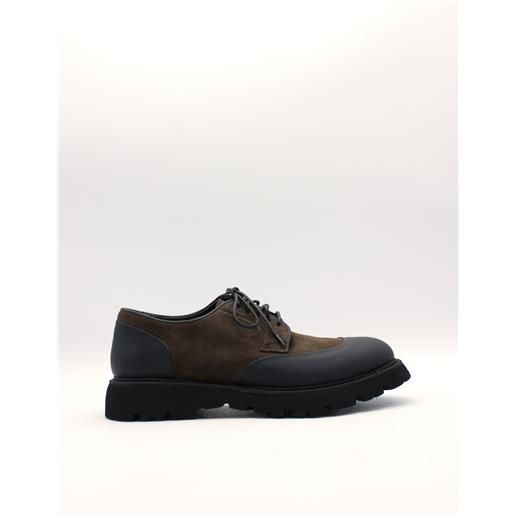 Calce stringata marrone-nero