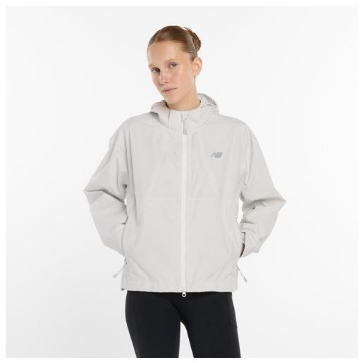 New Balance donna better run waterproof jacket in grigio, politessuto, taglia s