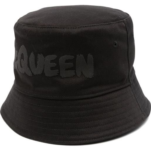 Alexander McQueen cappello bucket graffiti - nero