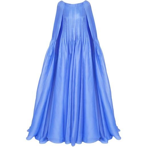 Carolina Herrera abito da sera plissettato - blu