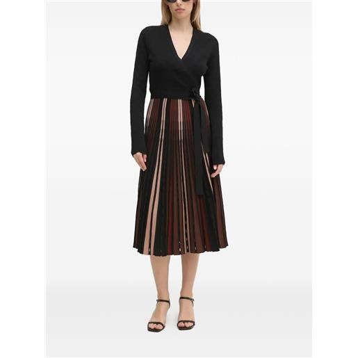 DVF Diane von Furstenberg abito midi a portafoglio - nero