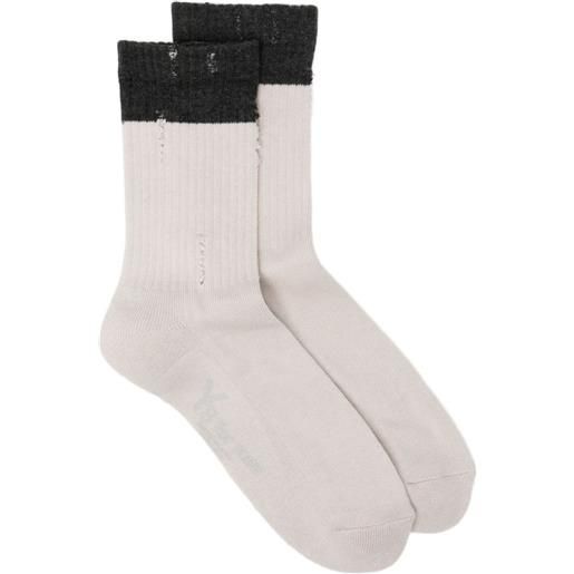 Yohji Yamamoto calzini a coste - toni neutri