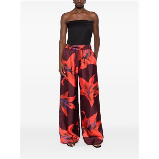 Alexander McQueen pantaloni a fiori - rosso