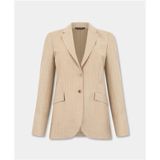Brooks Brothers striped virgin wool blazer beige