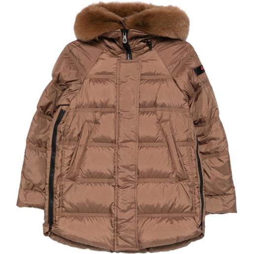 Peuterey parka con applicazione logo - marrone