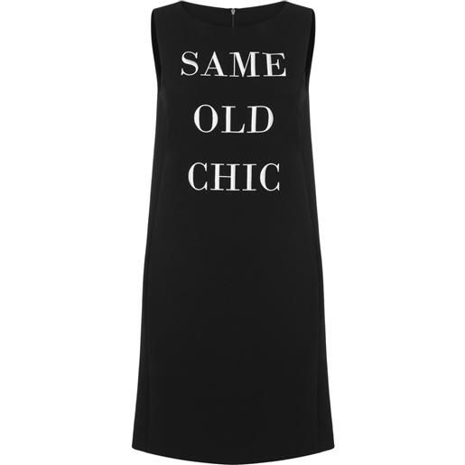 Moschino abito girocollo con ricamo - nero