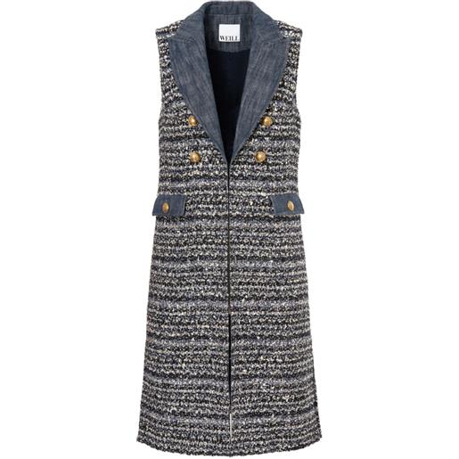 WEILL PARIS gilet denim smanicato - blu