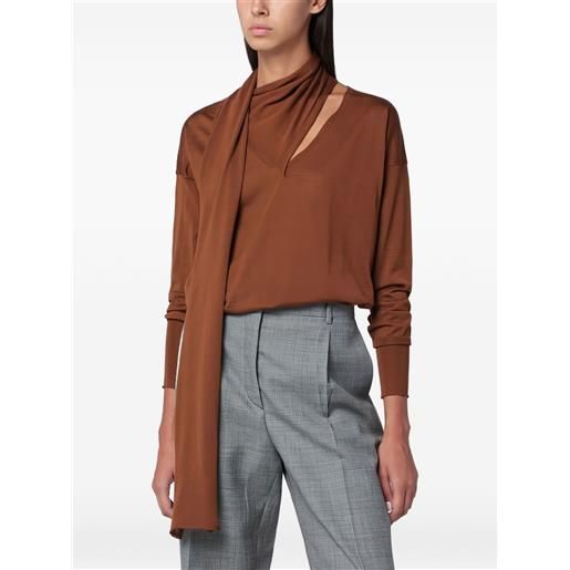 Roberto Collina blusa con scollo a v - marrone