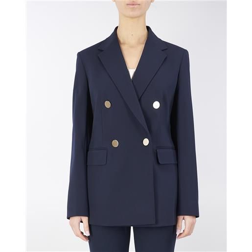 MAX MARA STUDIO blazer blu doppiopetto in jersey