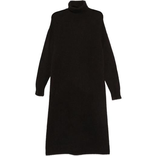 6397 abito midi a collo alto - nero