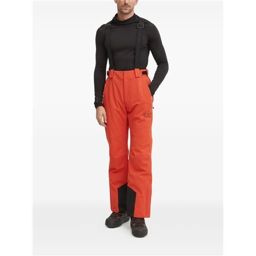 Ea7 Emporio Armani pantaloni da sci con logo - arancione