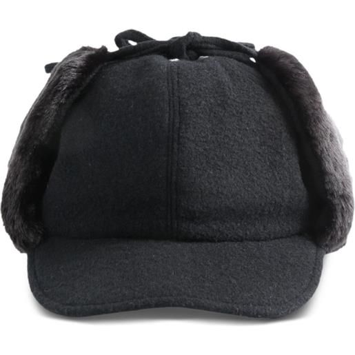 Y's cappello con paraorecchie in pelliccia - nero