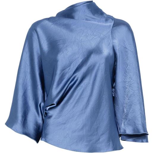 Erika Cavallini blusa alba drappeggiata