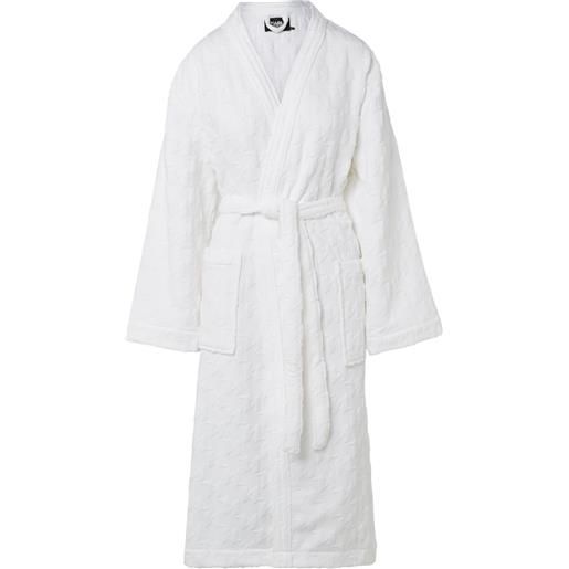 Karl Lagerfeld accappatoio con monogramma jacquard - bianco