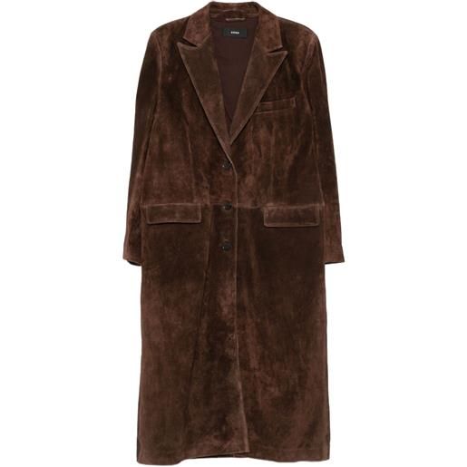 Arma trench alissa in pelle scamosciata - marrone