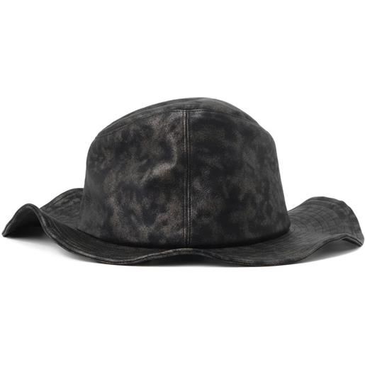 Yohji Yamamoto cappello ten gallon in pelle - nero