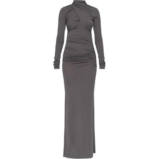 ENTIRE STUDIOS abito lungo drappeggiato a maniche lunghe - grigio
