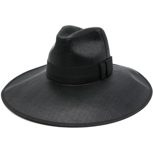 Alexander McQueen fedora con fiocco - nero