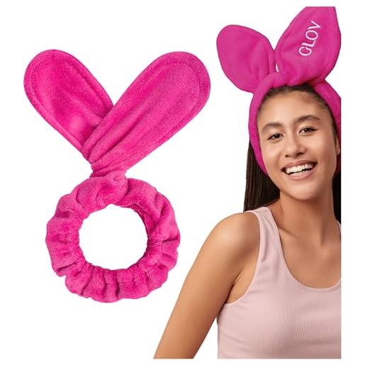 Glov fascia capelli donna regolabile in morbido pile con orecchie di coniglio accessori per capelli fascia per bambina e donna facile da pulire comfort e stile