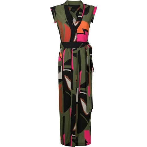 Osklen abito lungo con stampa foliage - multicolore