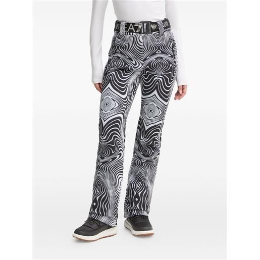 Ea7 Emporio Armani pantaloni da sci con stampa - nero