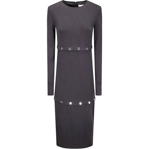 Sportmax abito canzone midi con bottoni - nero