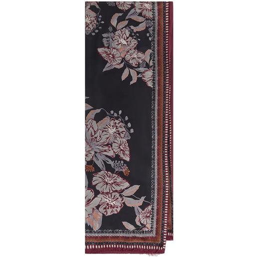 MALIPARMI foulard con stampa a fiori - nero
