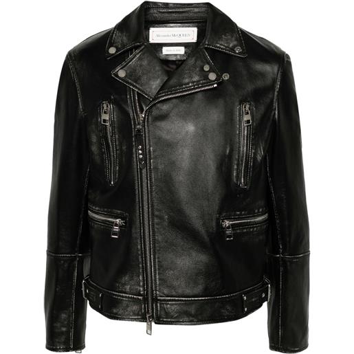 Alexander McQueen giacca biker con zip - nero
